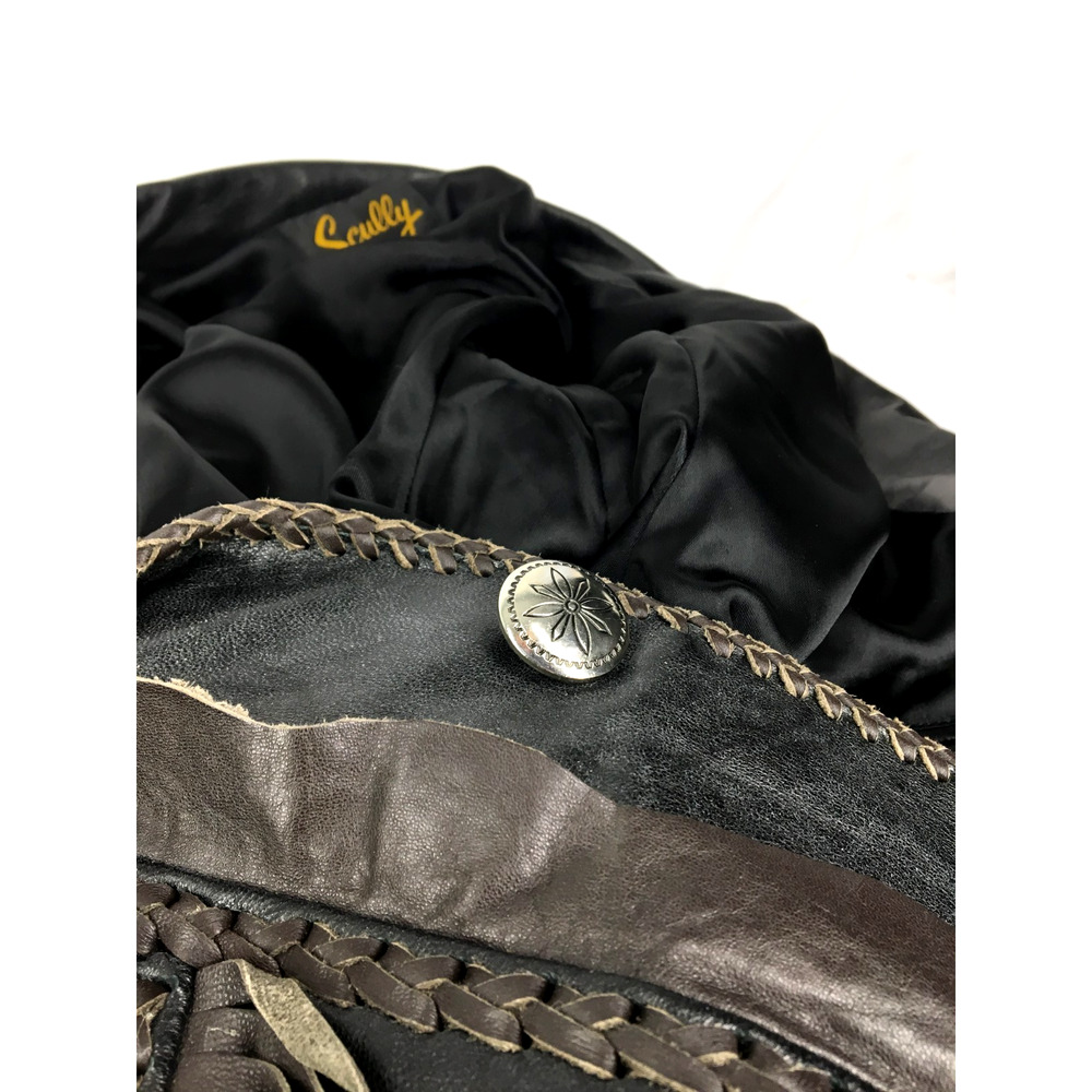 48R Scully Mens 100% Genuine Leather Ranch Western Hand Beaded 3 Button Jacket - Picture 11 of 16